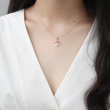 Butterfly Flowers Zircon Crystal Necklace
