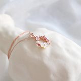 Butterfly Flowers Zircon Crystal Necklace