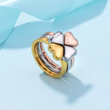 3 in 1 Four Leaf Clover Ring
