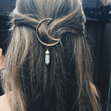 Crescent Moon Natural Quartz Hair Clips
