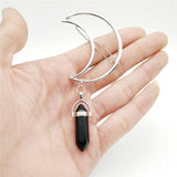 Crescent Moon Natural Quartz Hair Clips