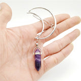 Crescent Moon Natural Quartz Hair Clips