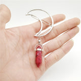 Crescent Moon Natural Quartz Hair Clips