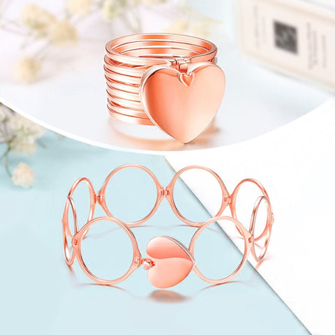 Retractable Heart Ring Bracelet
