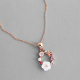 Butterfly Flowers Zircon Crystal Necklace