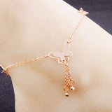 Butterfly Crystal Drop Anklet Bracelet