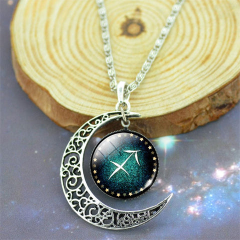 Zodiac Statement Glass Cabochon Necklace