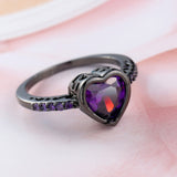 Purple Amethyst Heart Gem Ring