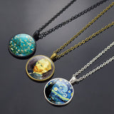 Van Gogh Art Oil Paintings Glass Necklace