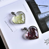 Natural Crystal Mineral Ornament Heart Necklace