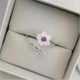 Luxe Blossom CZ Purple Ring