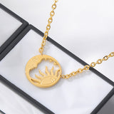 Minimalist Crescent Moon Sun Pendent