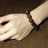 Obsidian & Tiger Eye Beads Bracelet