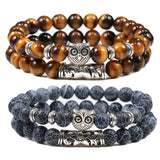 Black Lava Stone Owl Bracelet