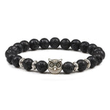 Black Lava Stone Owl Bracelet