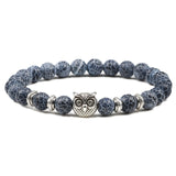 Black Lava Stone Owl Bracelet