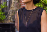 Simple Silver Gold Plated Charm Bar Chain Necklace