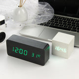 LED Wooden Alarm Clock Watch