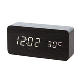 LED Wooden Alarm Clock Watch