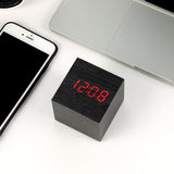 LED Wooden Alarm Clock Watch