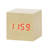LED Wooden Alarm Clock Watch