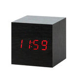 LED Wooden Alarm Clock Watch
