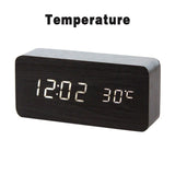 LED Wooden Alarm Clock Watch