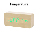 LED Wooden Alarm Clock Watch