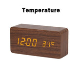 LED Wooden Alarm Clock Watch