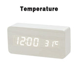 LED Wooden Alarm Clock Watch