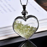 Natural Stone Wishing Heart Glass
