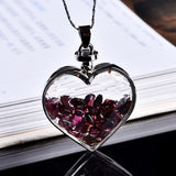 Natural Stone Wishing Heart Glass
