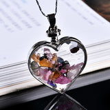 Natural Stone Wishing Heart Glass