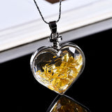 Natural Stone Wishing Heart Glass