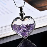 Natural Stone Wishing Heart Glass