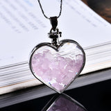 Natural Stone Wishing Heart Glass
