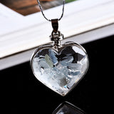 Natural Stone Wishing Heart Glass
