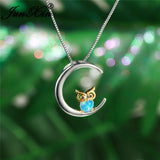 Fire Opal Owl Necklace