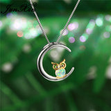 Fire Opal Owl Necklace
