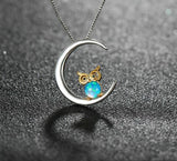 Fire Opal Owl Necklace