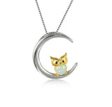 Fire Opal Owl Necklace