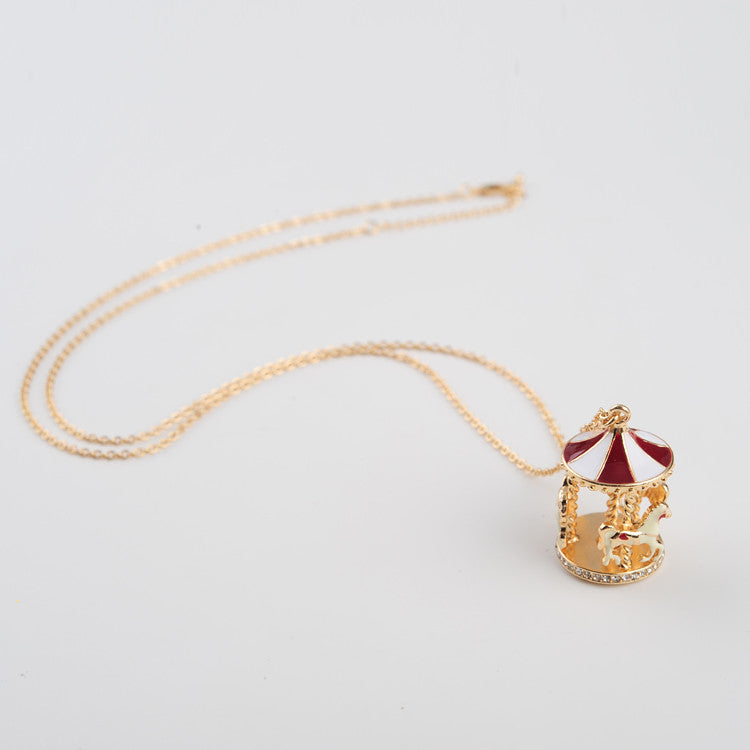 Gold Carousel Chain Pendant Necklace – ESS6 Fashion