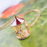 Gold Carousel Chain Pendant Necklace