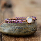 Amethysts Opal String Braided Bracelet