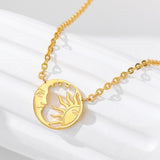 Minimalist Crescent Moon Sun Pendent