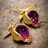 Pomegranate Dangle Hook Earrings