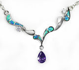 Blue Sea Silver Opal Necklace