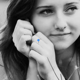 Simple Round White Fire Opal Ring