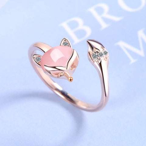 Crystal Zircon Fox Ring