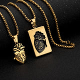 Anatomical Puzzle Heart Necklace